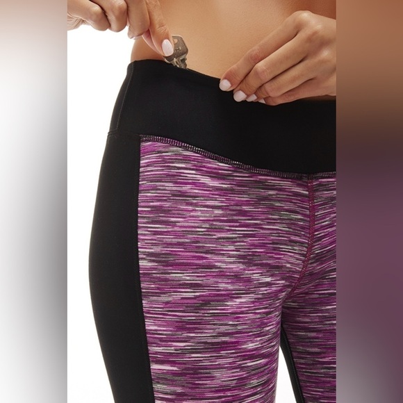 Fabletics Sydney Capri Black/Orchid Purple Multi Stripe Size XL - Picture 4 of 12